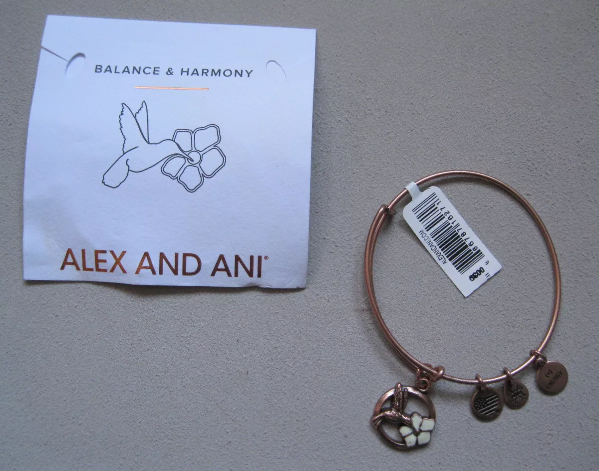 Alex and Ani Rafaelian Rose Gold HUMMINGBIRD Expandable Wire Bracelet Balance