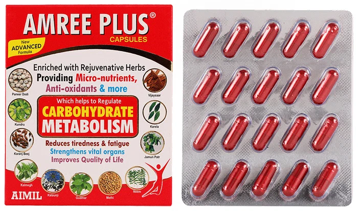 Aimil Amree Plus Capsule (60 caps) Herbal helps regulate carbohydrate metabolism