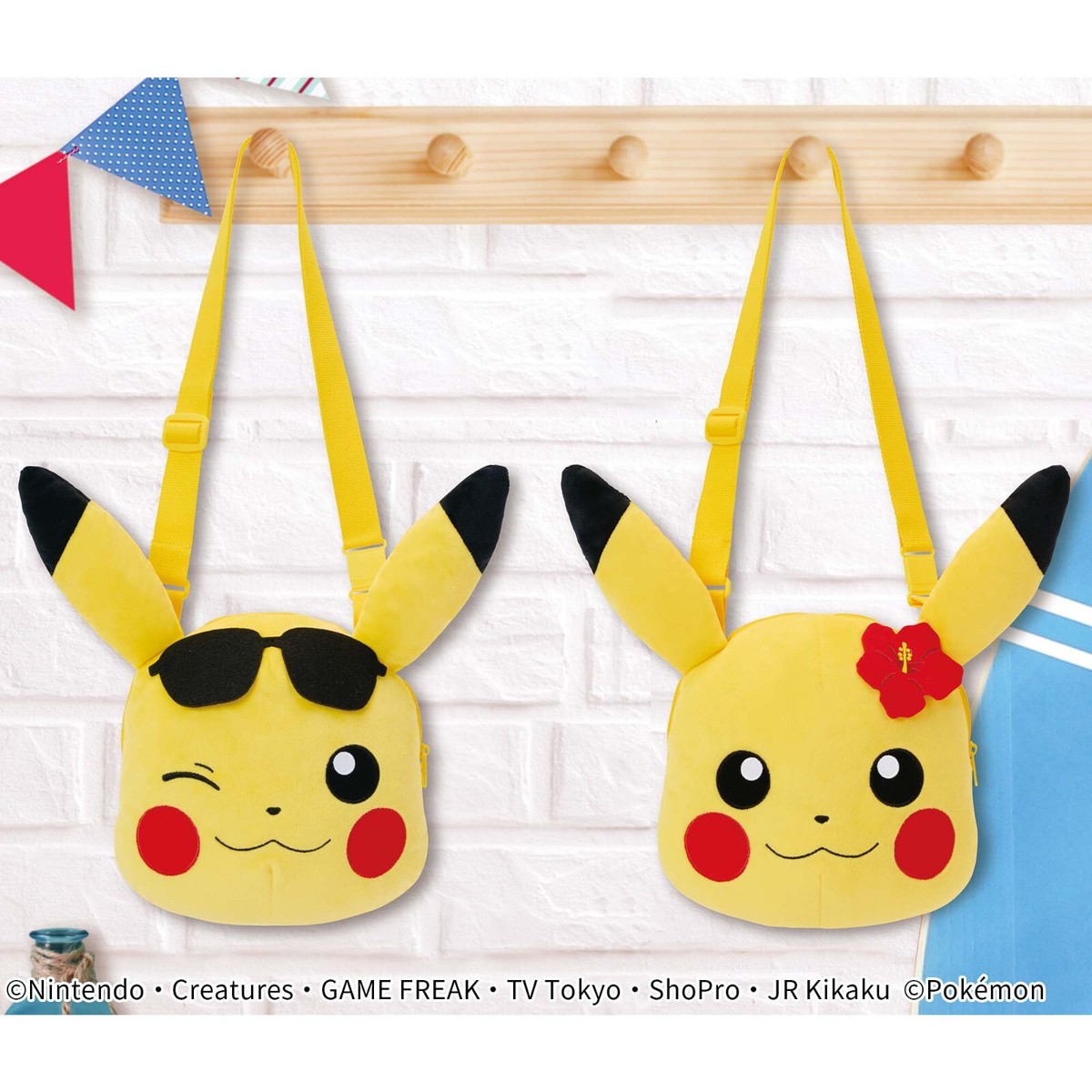 Pokemon shoulder plush toy bag Plush toy Hibiscus summer Pikachu