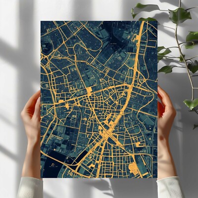 Berlin City Map Premium Poster Schöne Wanddeko Dekoration in 40X30 cm