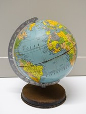 -JOLI ANCIEN PETIT GLOBE TERRESTRE TARIDE Métal peint COLLECTION DECO BUREAU D