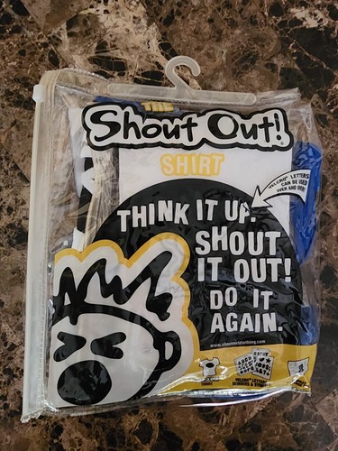 The SHOUT OUT!Customizable Kids Shirt Sz 10 Blue VELCRO® Letters/Numbers/Symbols - Picture 8 of 12
