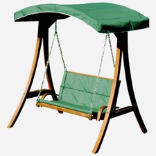 ALEOS. Hollywoodschaukel Gartenschaukel RIO GRÜN Holz Lärche mit Dach abnehmbar