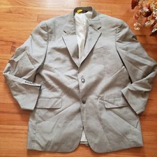 JOS A BANK SUIT Cotton Wool Blend 44R Houndstooth Black & White Suit Multipocket