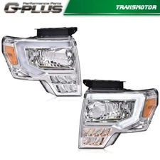 Pair Front LED DRL Headlights Assembly Fit For 2009-2014 Ford F150 F-150 Pickup