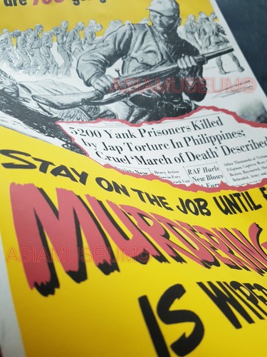 1943 USA JAPAN ARMY SOLDIER BATAAN DEATH MARCH PHILIPPINES WAR PROPAGANDA POSTER - Picture 10 of 11