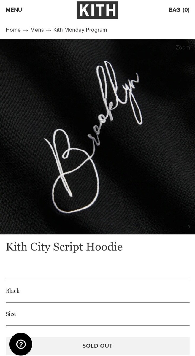Kith Monday Program City Script Hoodie Black 2XL Custom | eBay