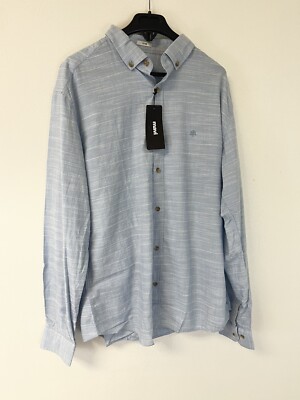 Mavi Shirt Mens Large Button Up Blue Striped Long Sleeve Cotton  N209
