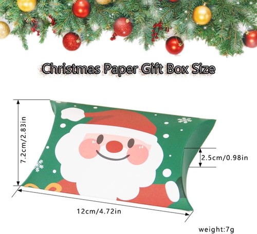48Pcs Pack Christmas Mini Pillow Gift Favour Boxes For Small Accessories Sweets - Picture 3 of 7