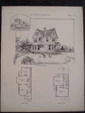 Victorian Design Architecture Shingled Country House Plan Historic 1885 #212