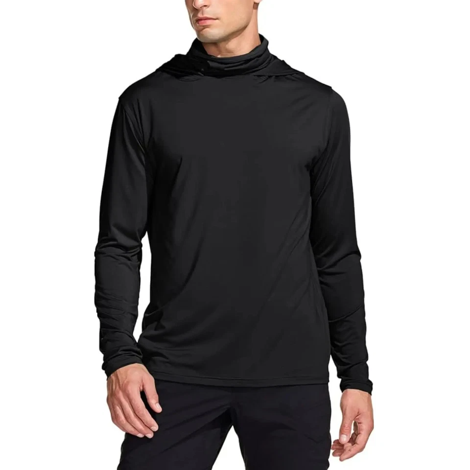 Custom Men's UPF 50+Sun Protection Hoodie Shirts Long Sleeve Lightweight Outdoor - Image 3 of 4
