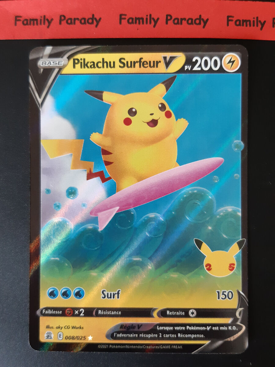 Pikachu Surfer V 200HP 008/025 Pokémon Ultra Rare Pikachu Surfer V 200HP 008/025 Pokémon Ultra Rare