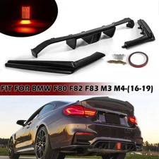 For 2015-19 BMW F80 M3 F82 M4 LED Brake Light Rear Bumper Diffuser Lip Splitter