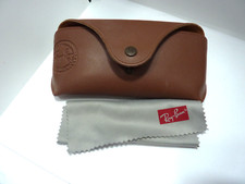 Ray-Ban Soft Brown Leather Glasses Case with Brown Velvet Lining