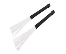 A pair of rubber handle brushes black ivory drum rock jazz stick brushes