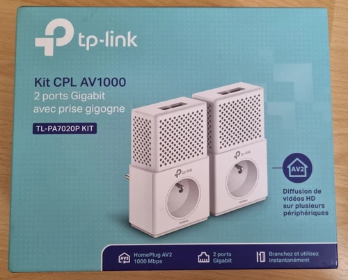 TP-LINK TL-PA7020PKIT AV1000 1000 Mbps Kit Adaptateur CPL jamais utilisé