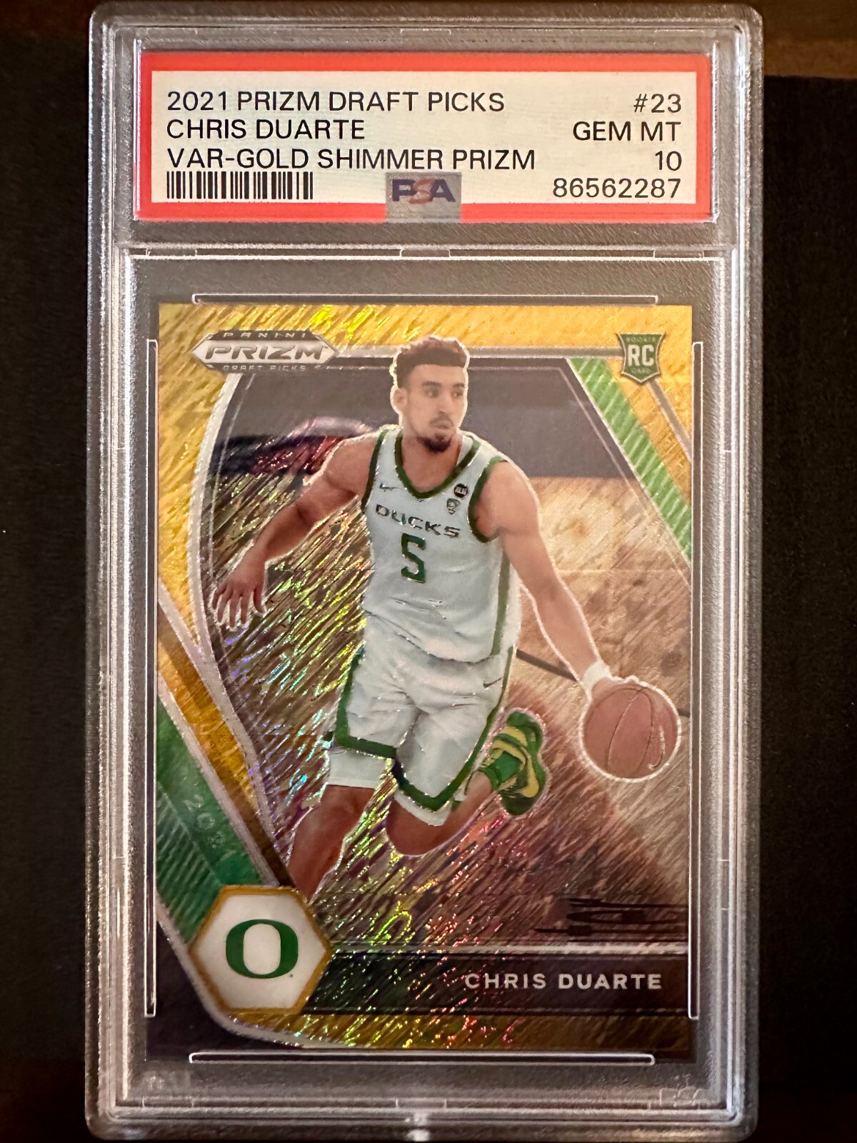 Chris Duarte RC 2021 Prizm Draft Picks Gold Shimmer Prizm #4/10 PSA 10 POP 2