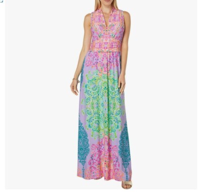 chinese dress ladies Lilly Pulitzer Pearce Maxi Dress Multi Sunshine Vibes LG at Amazon Women's  Clothing store
