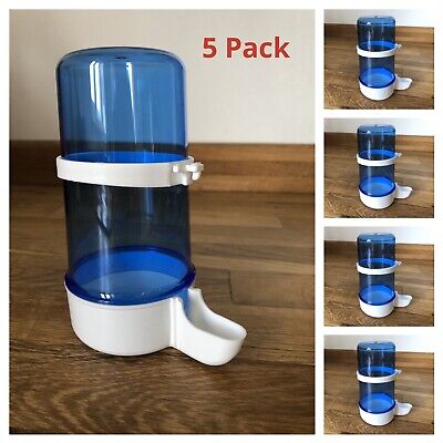 5 x 400cc Bird Feeder Water Drinker With Clips For Aviary Cage 