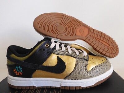 WMNS NIKE DUNK LOW PREMIUM ''DIA DE MUERTOS'' BLACK-KHAKI SZ 5.5 [FQ8148-010]