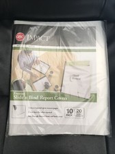  Impact Slide'n Bind Report Covers 10 Pack 20 Sheet Capacity New