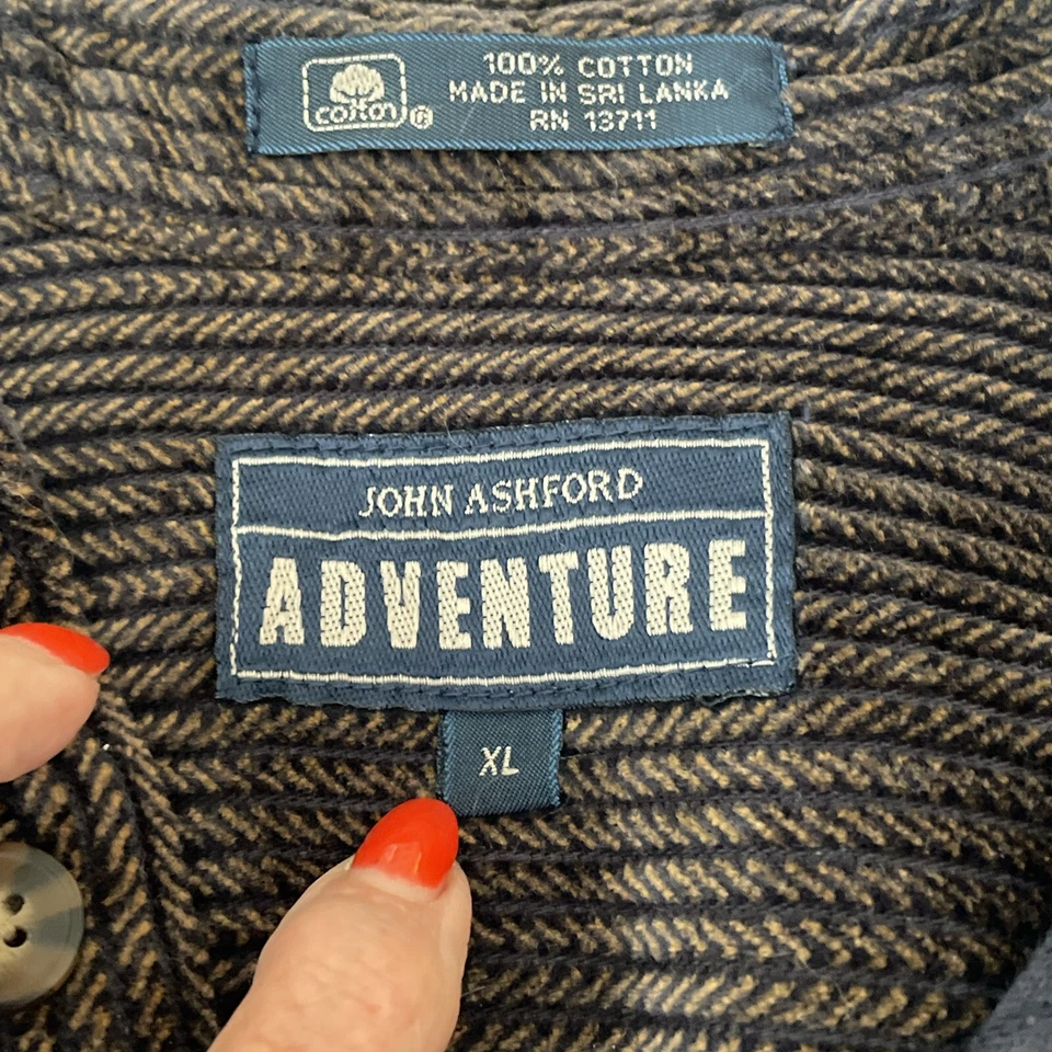 Camisa/Chaqueta de Pana John Ashford Años 90 De Colección XL Larga SL, Ajuste Suelto Abierto o Botón Foto 3 de 4