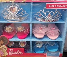 Barbie 4 Sets Of Shoes 2 Tiara Dress Up Set NIB T111