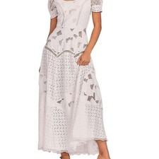 LoveShackFancy Nella Dress M 8 Women's Wedding Party Embroidered Maxi NWD 46283