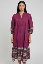 Anna Sui x Uniqlo Boho Peasant Dress Sz S Pink Floral Y2K Cottagecore Rare