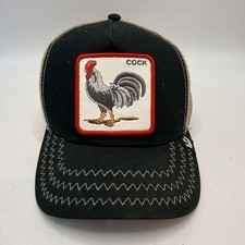 Goorin Bros The Farm Rooster Trucker Hat Black Tan Mesh Snapback Cap