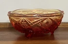 Vintage Amberina Hobstar Bowl. Anchor Hocking. 8” Marigold Amber/red Color