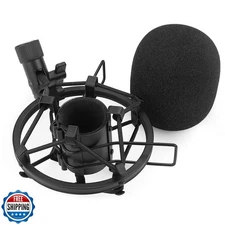 SUNMON SM58 Microphone Shock Mount Holder with Foam Windscreen for Absorbe Vi