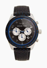 Mens Wristwatch MICHAEL KORS KEATON MK8706 Chrono Genuine Leather Black