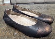 Dansko Lisanne 39 Brown Milled Nappa Ballet Flats Women 8.5 9 Burnished Cap Toe