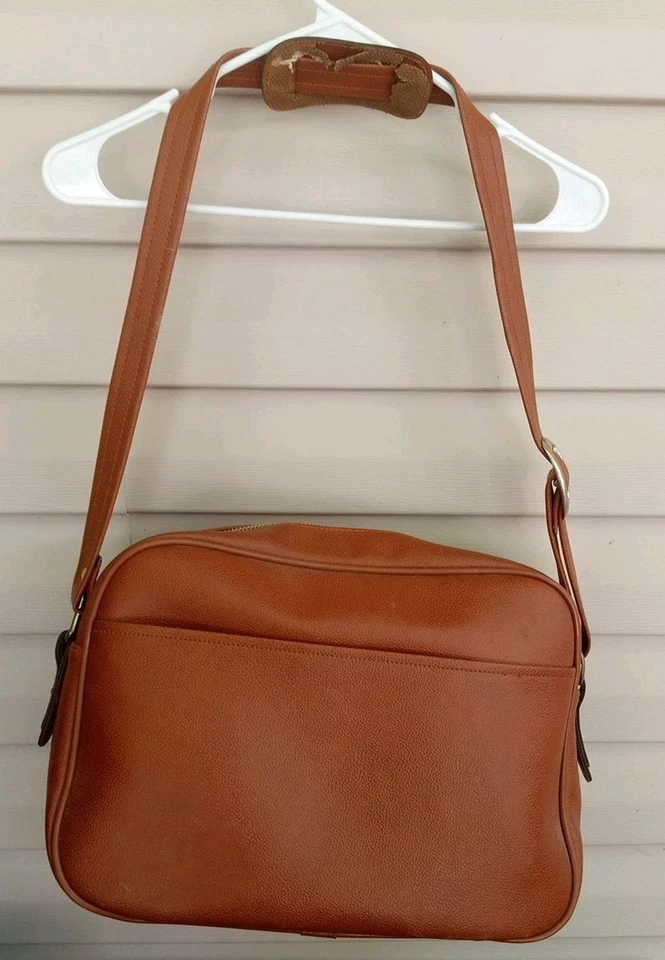 Винтажная наплечная сумка Jaguar ручная кладь коричневый Weekender путешествий JC пенни винил - Изображение 4 из 4