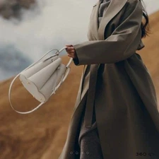 Polène Numro Huit Bucket Bag White Leather New Sold Out From Japan