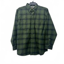 Ridgecut Toughwear Flannel Men's Green Plaid Button-Up Shirt L