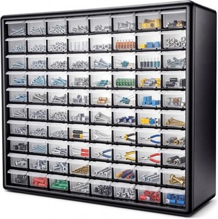 Screw Storage Organiser For Auction 64 Drawer Black 50 x 40 x 16cm