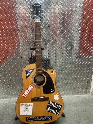 Epiphone AJ-100 CENA Aboustic Guitar with Cool Band Stickers