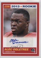 2013 Score 2013 Rookie Red Signatures 28/49 Alec Ogletree #335 Auto 0v1