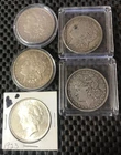 4- Morgan Silver Dollars 2-1921, 1900 O, 1896. & 1923 Peace AU+