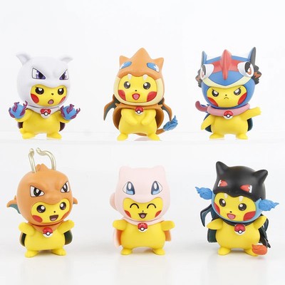 6PCS Pokémon Pikachu Charizard Mew Figure Set 7CM Anime Collectible Toy Gift New