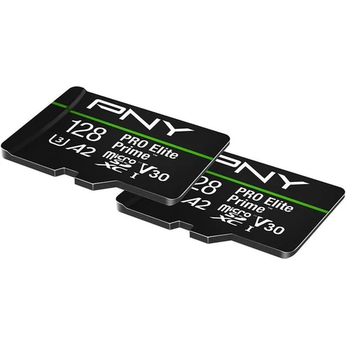 PNY 128GB PRO Elite Prime C10 U3 V30 A2 microSDXC Flash 2-Pack, Black  - Image 3 of 4