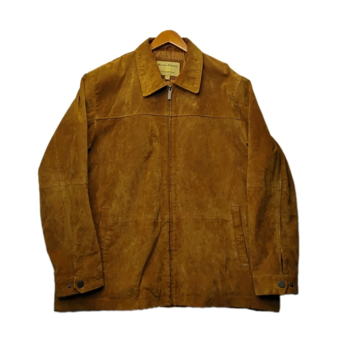 Veste en cuir Boston Harbour homme souple marron véritable vintage