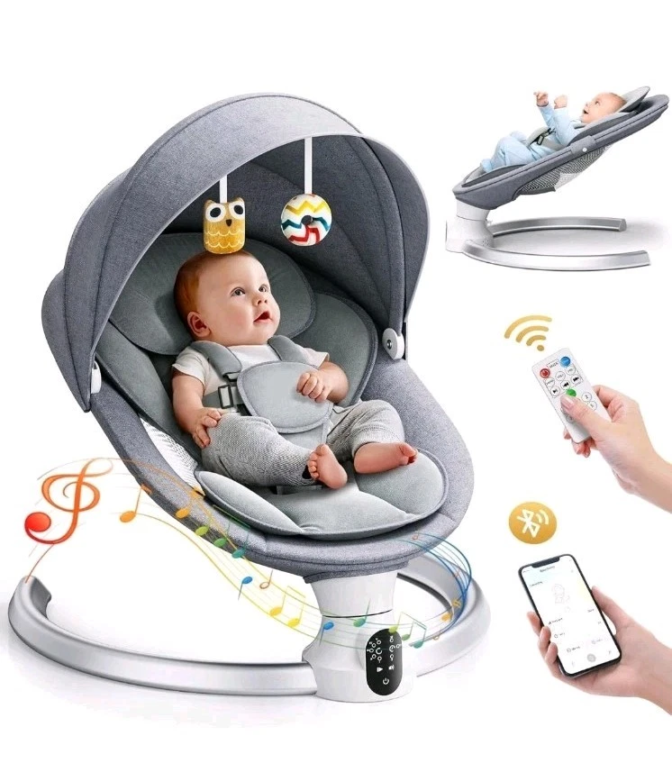 Electric Baby Swing for Infant, Upgraded 5 Point Harness Baby Bouncer Chair
Opens in a new window or