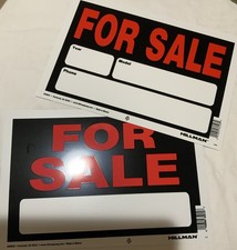 Hillman For Sale Sign-Regular Black and Red 8" x 12" 2 Types 3 of Each Style