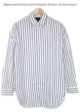 Scotch  Soda Ams Couture Men's Shirt M White Striped Long For Pure Cotton