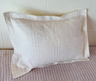 CRATE AND BARREL TOLEDO White Textured Floral Cotton PILLOW SHAM STANDARD