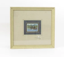 Original Signed, Framed, & Remarked Matte Merlin Little Thunder 2.5" x 3.75" Art