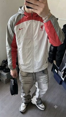 Nike Liverpool FC Windbreaker Jacke LFC Grau Rot Herren Gr. L Sport Freizeit Neu